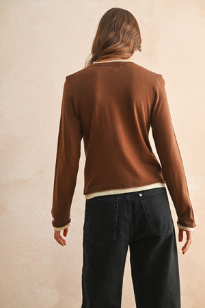 Long Sleeve Looks Latered Knitted Top