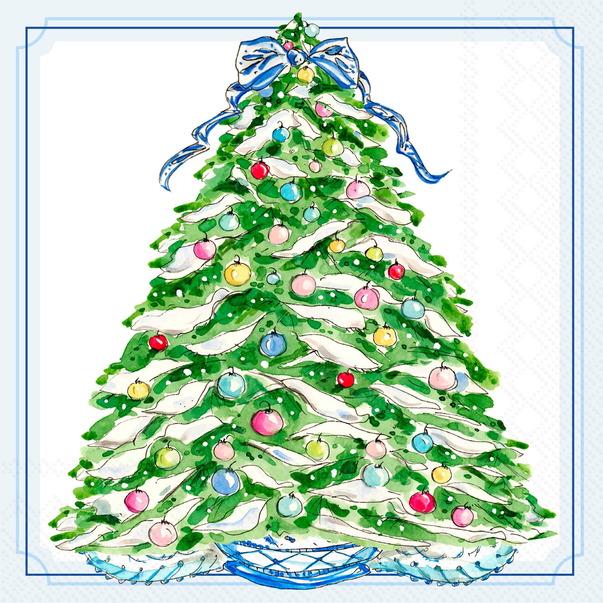 Paper Cocktail Napkins 20ct Boxwood Ornaments Christmas