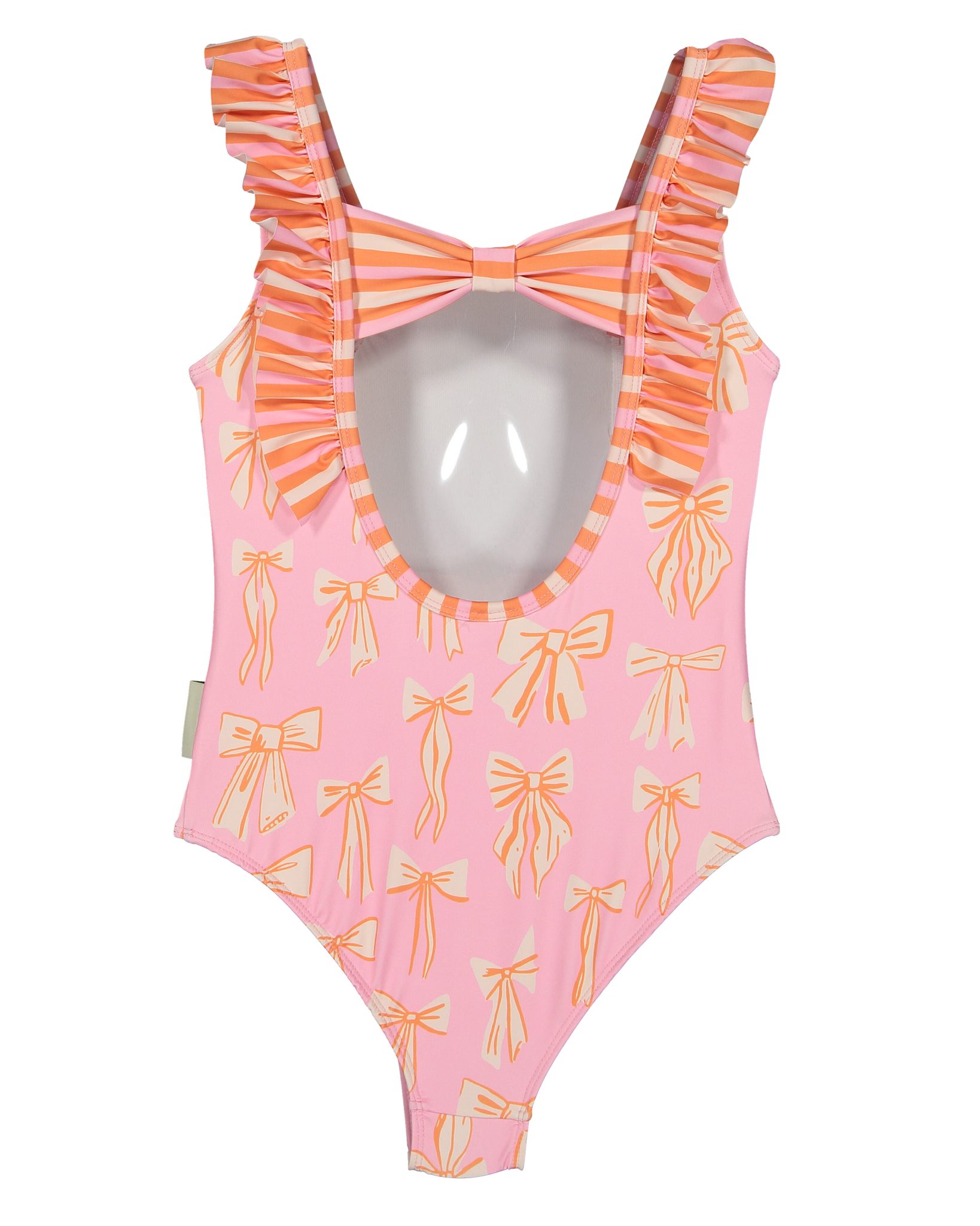 Beach stripes and bows swimsuit: 8Y
