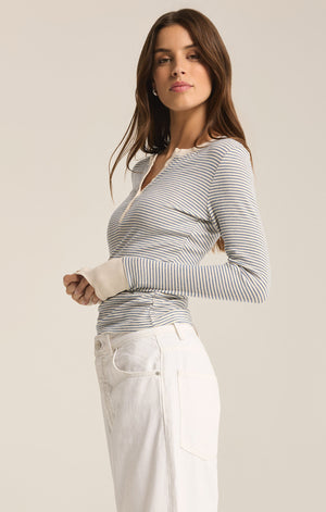 Scarlett Stripe Rib Henley